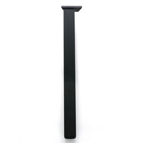 Adjustable Square Alu Breakfast Bar Worktop Support Table Leg 710mm - Colour Black - Pack of 1