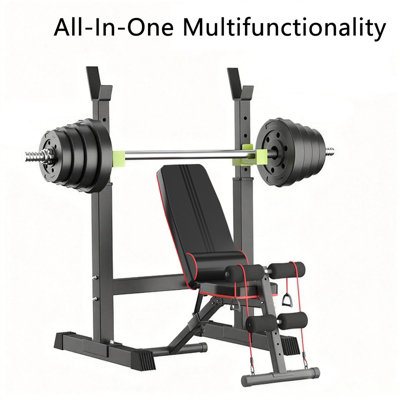 Adjustable Squat Rack with 5-Level Height Adjustment 89-120cm for ...