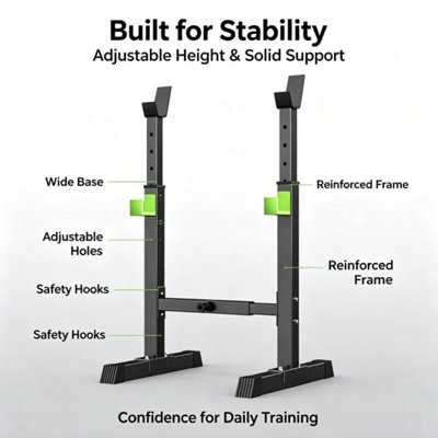 Adjustable Squat Stand Barbell Rack, Heavy Duty