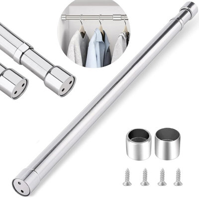 Adjustable Stainless Steel Wardrobe Clothes Rail 56 100cm DIY at