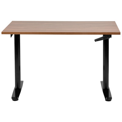 Adjustable Standing Desk 120 x 72 cm Dark Wood and Black DESTINAS