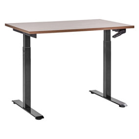 Adjustable Standing Desk 120 x 72 cm Dark Wood and Black DESTINES