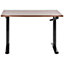 Adjustable Standing Desk 120 x 72 cm Dark Wood and Black DESTINES