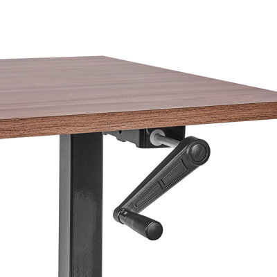 Adjustable Standing Desk 120 x 72 cm Dark Wood and Black DESTINES