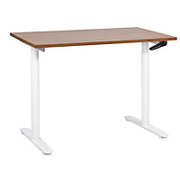 Adjustable Standing Desk 120 x 72 cm Dark Wood and White DESTINAS