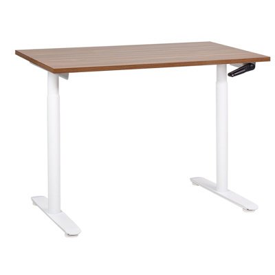 Adjustable Standing Desk 120 x 72 cm Dark Wood and White DESTINAS