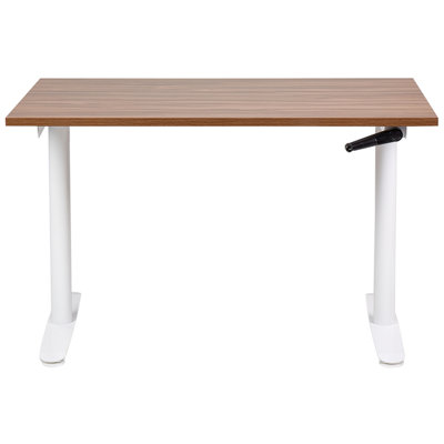 Adjustable Standing Desk 120 x 72 cm Dark Wood and White DESTINAS