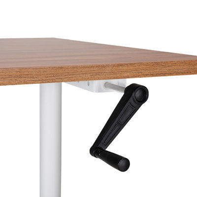 Adjustable Standing Desk 120 x 72 cm Dark Wood and White DESTINAS