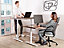Adjustable Standing Desk 160 x 72 cm Dark Wood and White DESTINAS