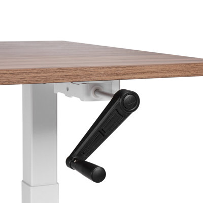 Adjustable Standing Desk 160 x 72 cm Dark Wood and White DESTINES