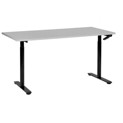 Adjustable Standing Desk 160 x 72 cm Grey and Black DESTINAS