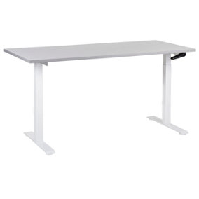 Adjustable Standing Desk 160 x 72 cm Grey and White DESTINES