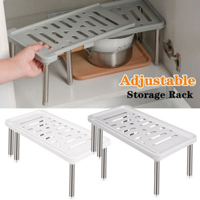 Adjustable Storage Organiser Shelf Kitchen Cupboard Support Pantry ...
