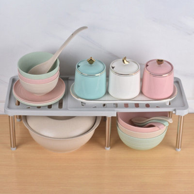 Adjustable Storage Organiser Shelf Kitchen Cupboard Support Pantry ...