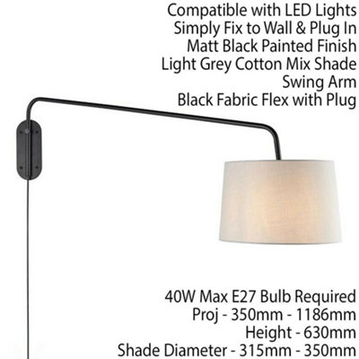 Swing arm wall light deals with shade