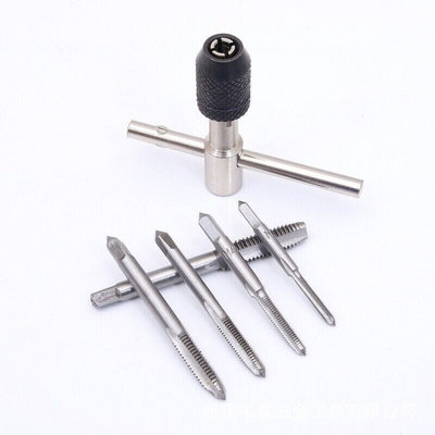 Kit De 9 Tarauds Manuels Avec Clé T – M3 à M6, Embouts M3/M4/M5/M6, Alliage Acier