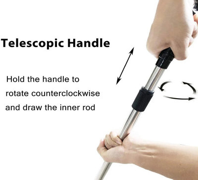 Adjustable Telescopic Metal Garden Rake Tools Leaf Telescopic Handle ...