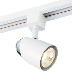 Adjustable Tilt Ceiling Track Spotlight Gloss White 50W Max GU10 Lamp Downlight