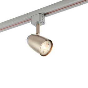 Adjustable Tilt Ceiling Track Spotlight Satin Chrome 50W Max GU10 Lamp Downlight