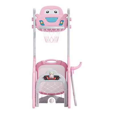 Adjustable Toddler Basketball Stand Set with Drawing Board with Story Machine for Kids