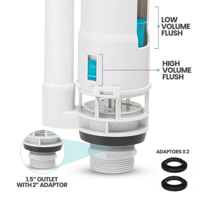 TOILET DUAL FLUSH Valve,Fill Valve,Push Button,Toilet Repair Kit 210mm