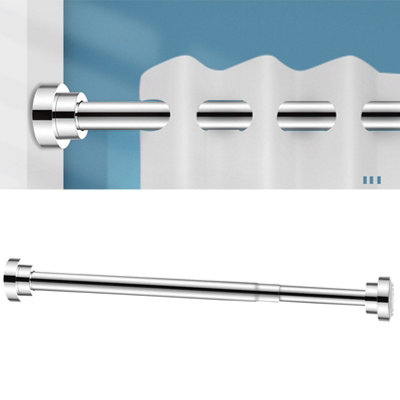 Adjustable wardrobe rod stainless steel punch-free telescopic clothes ...