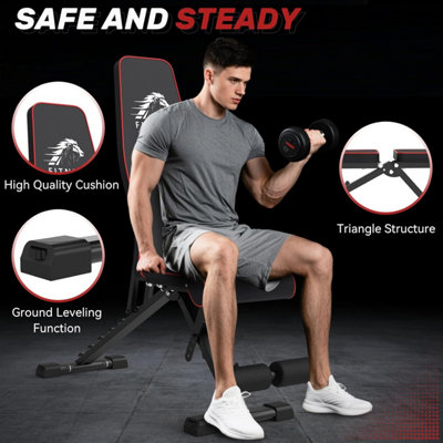 Adjustable Weight Bench with Resistance Bands