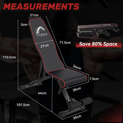 Adjustable Weight Bench with Resistance Bands