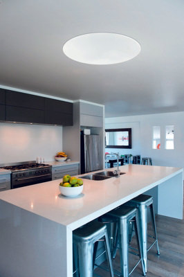 Adjustable White Flush Ceiling Light with LED Bulb - Dimmable and Remote Control