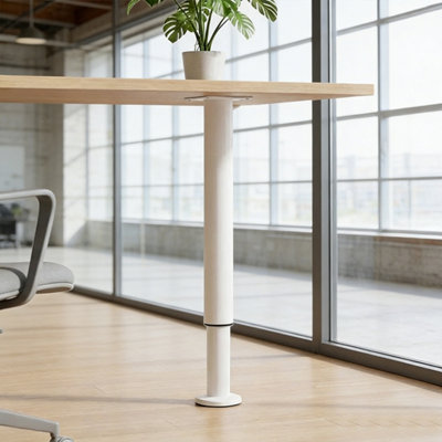 Adjustable White Iron Table Leg Support for Kitchen Worktops, Desks ...