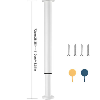 Adjustable White Iron Table Leg Support for Kitchen Worktops, Desks ...