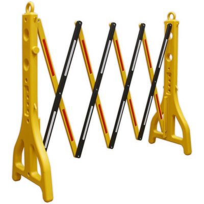 Adjustable Width Plastic Barrier - 230mm to 2500mm Portable Safety Solution
