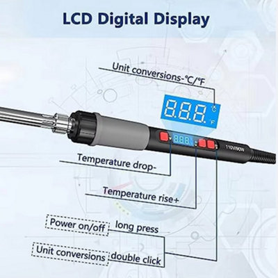 Adjustable Wire 90W Soldering Iron Kit Electronics Welding Irons Solder ...