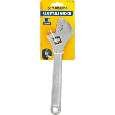 Adjustable Wrench 10 Inch Silver Drop Forged Metric Scale Plumbing DIY