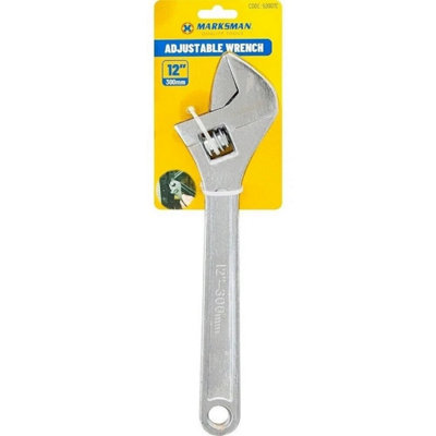 Adjustable Wrench 12 Inch Silver Drop Forged Metric Scale Plumbing DIY