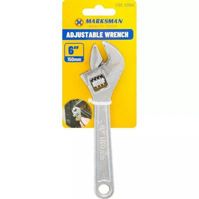 Adjustable Wrench 6 Inch Silver Drop Forged Metric Scale Plumbing DIY