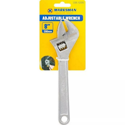 Adjustable Wrench 8 Inch Silver Drop Forged Metric Scale Plumbing DIY