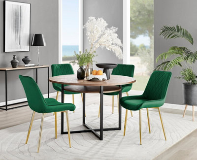 Emerald green deals chairs dining room