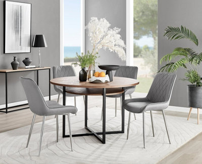 Round dining deals table and bench