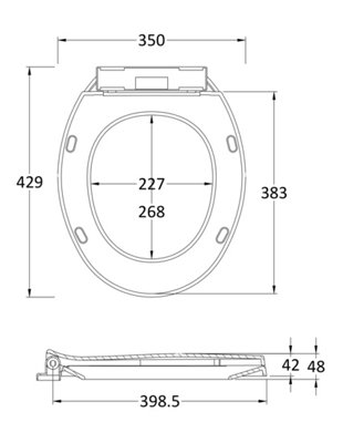 Adley Contemporary Toilet Pan & Soft Close Seat - White - Balterley - 4