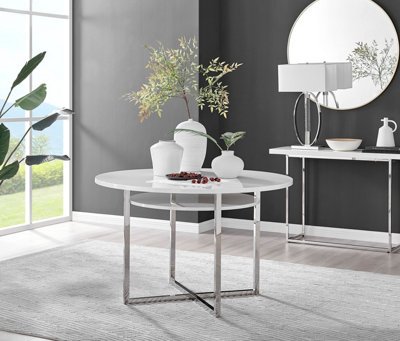 White gloss and chrome coffee deals table