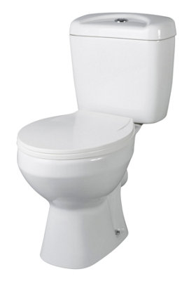 Adley Round Ceramic Bathroom Bundle with Toilet Pan, Cistern, Seat, 1 Tap Hole 550mm Basin & Full Pedestal - Balterley
