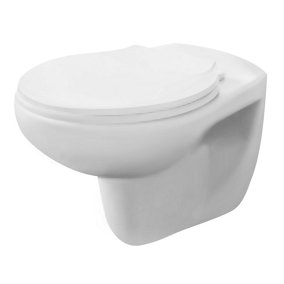 Adley Wall Hung Ceramic Toilet Pan & Soft Close Seat - 535mm - Balterley