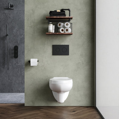 Adley Wall Hung Ceramic Toilet Pan & Soft Close Seat - 535mm - Balterley