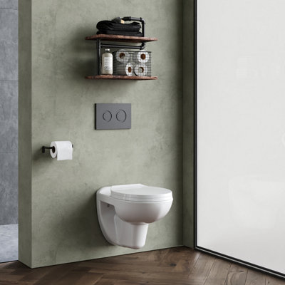 Adley Wall Hung Ceramic Toilet Pan & Soft Close Seat - 535mm - Balterley