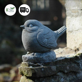 Adorable and Charming Stone Cast Robin Ornament