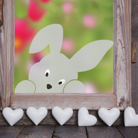 Adorable Peeping Bunny Window Sticker