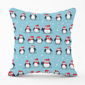 Adorable Santa Penguins Cushions 60cm x 60cm