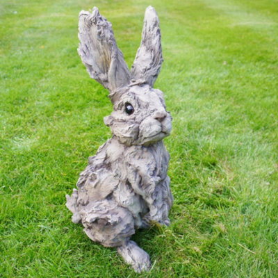 Adorable Wood Effect Rabbit Garden Ornament