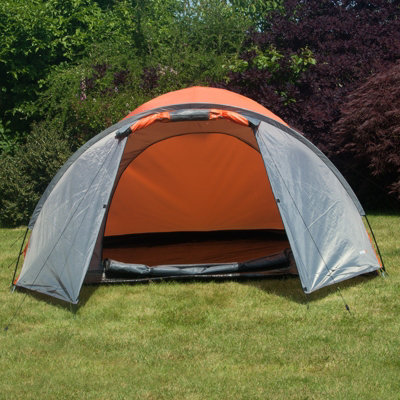 Adtrek 4 Person Tent - ORANGE/GREY